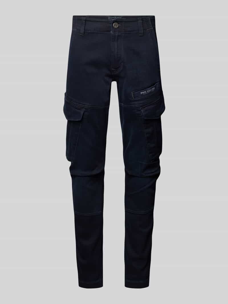 PME Legend Slim fit cargobroek met logoprint model 'Nordop'