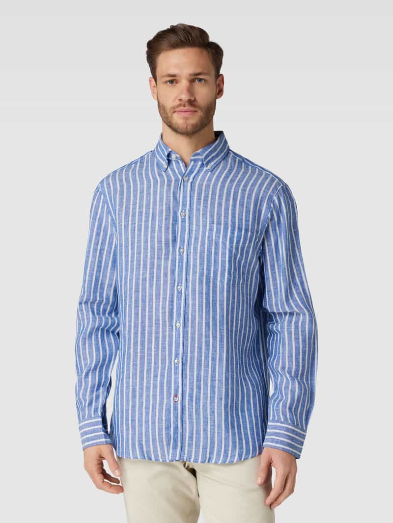 Slim fit vrijetijdsoverhemd met streepmotief Christian Berg Men