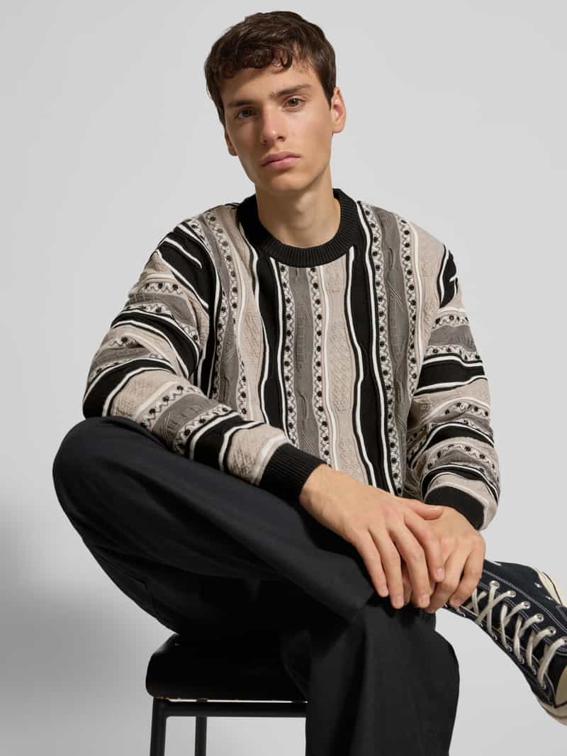 Redefined Rebel Gebreide pullover met ribboorden model 'TETON'