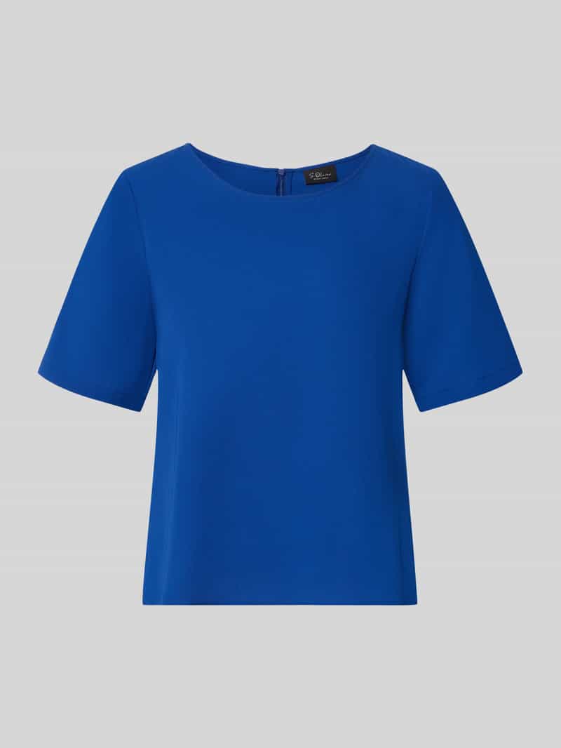 Regular fit blouse met korte mouwen met boothals