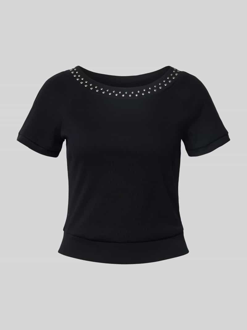 Zero T-shirt met studs en ronde hals