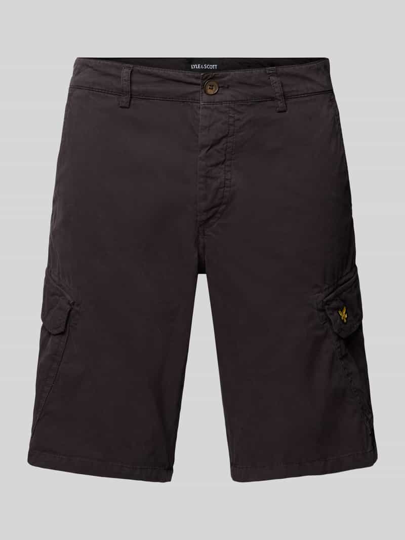 Lyle & Scott Regular fit korte cargobroek met logostitching model 'WEMBLEY'
