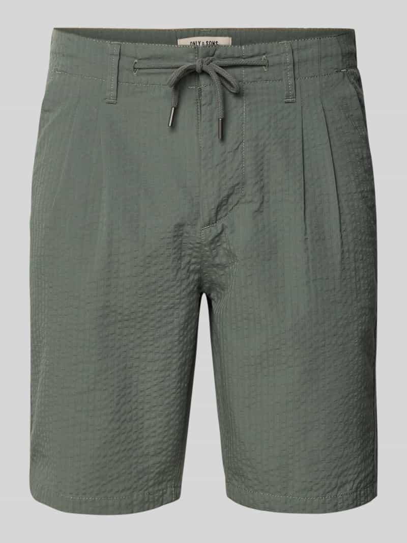 Only & Sons Regular fit korte broek met structuurmotief model 'LEO LIFE'