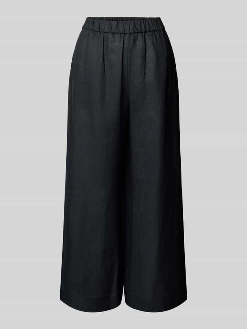 MM Wide leg linnen broek met elastische band model 'MINNIE'