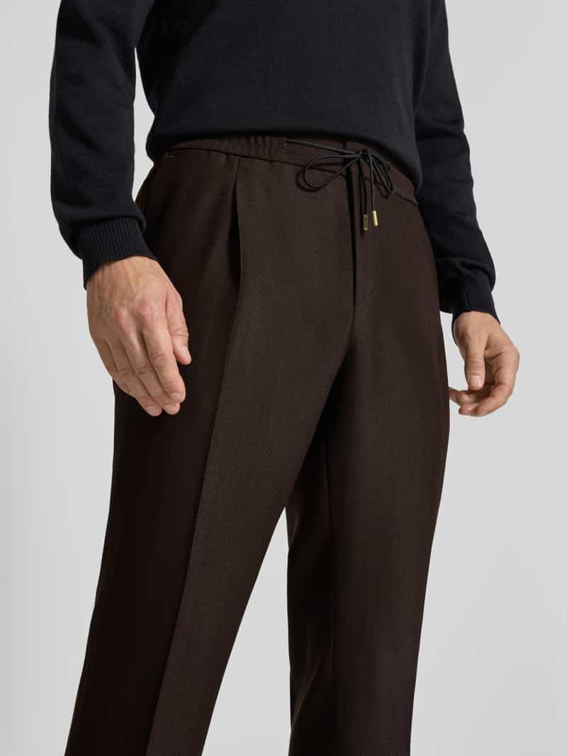 HUGO Slim fit pantalon met scheerwol