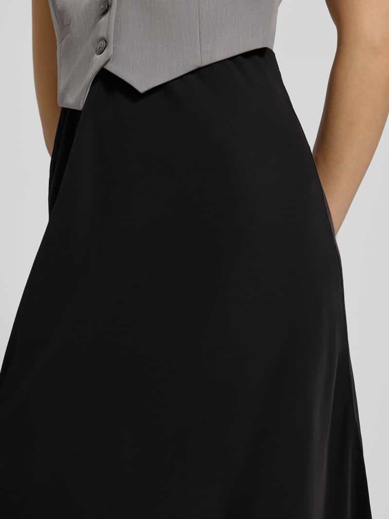 Pieces Uitlopende midirok met elastische band model 'FRANAN'