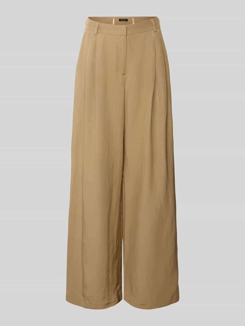 MORE & MORE Stoffen broek van een mix van viscose en linnen met plooien