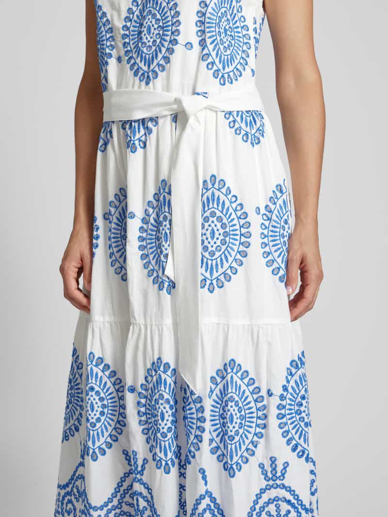 MORE & MORE Midi-jurk met broderie anglaise