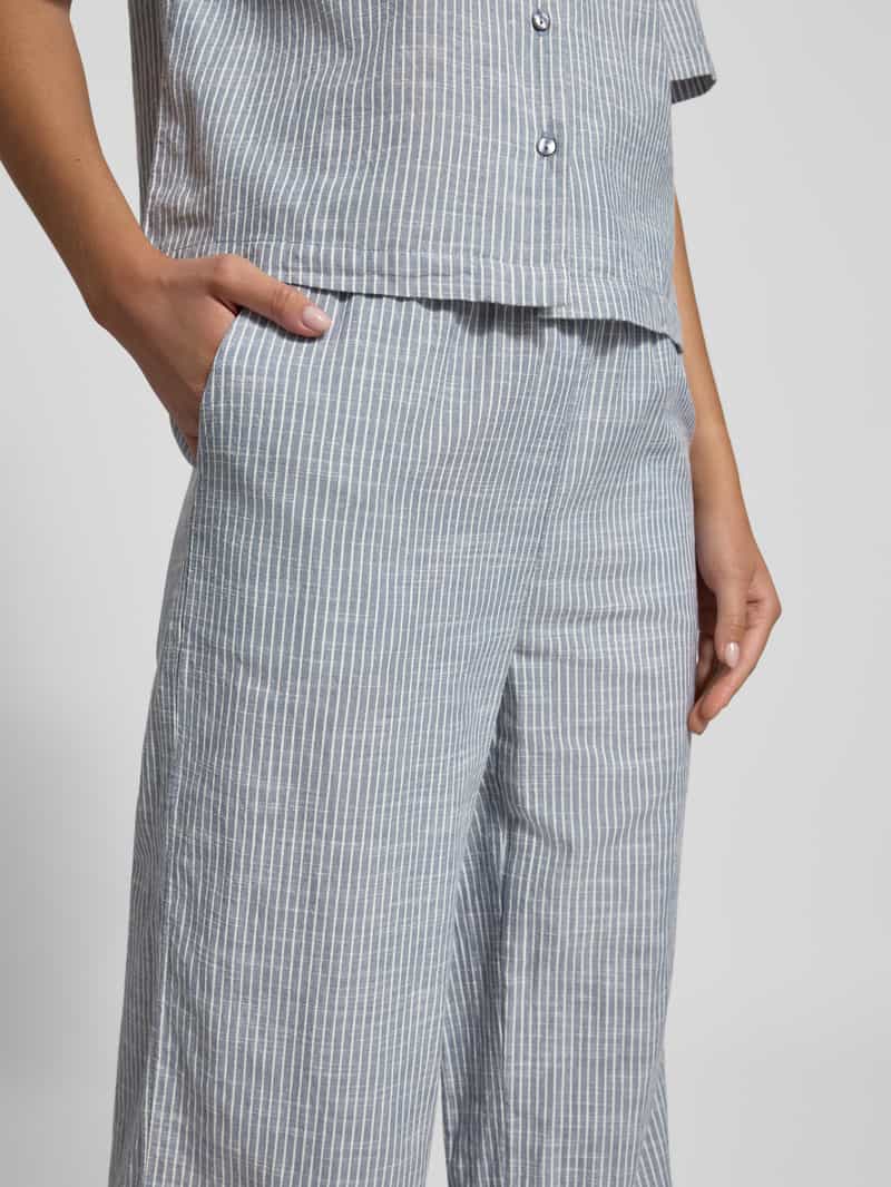 Pieces Wide leg broek van een mix van katoen en linnen model 'APIA'