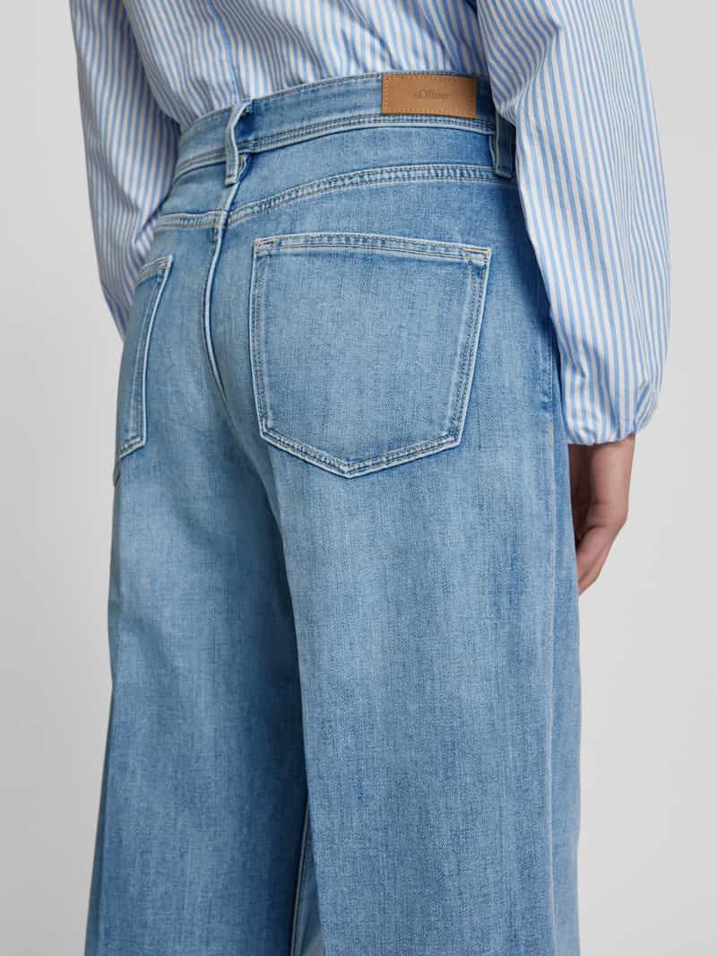 s.Oliver RED LABEL Regular fit wide leg jeans van katoenmix model 'SURI'