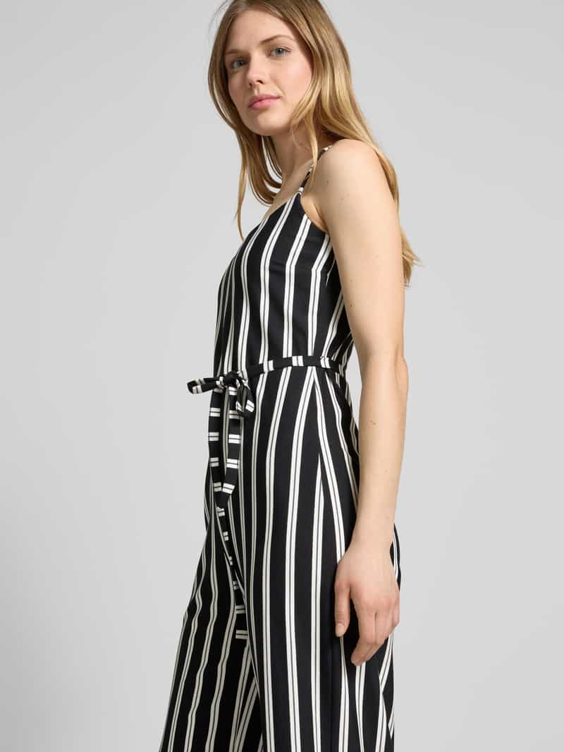 Jake*s Casual Jumpsuit in viscosemix met spaghettibandjes en strikceintuur