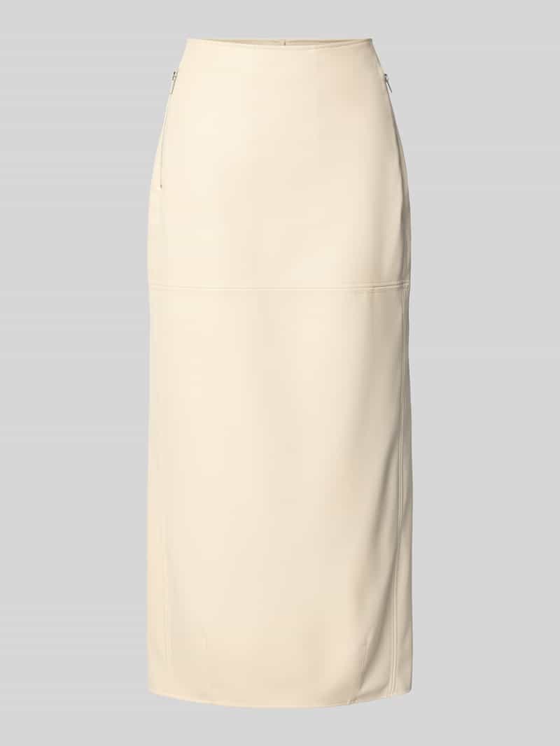 MM Knielange rok in leerlook model 'FABIANA'