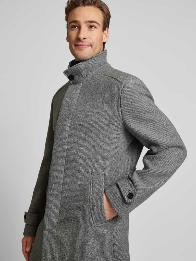 Selected Homme Lange jas met opstaande kraag model 'NEW REUBEN'