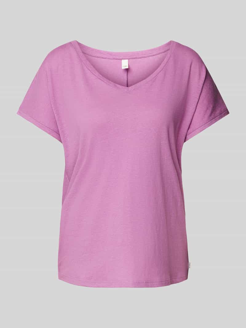 QS Linnen T-shirt met V-hals