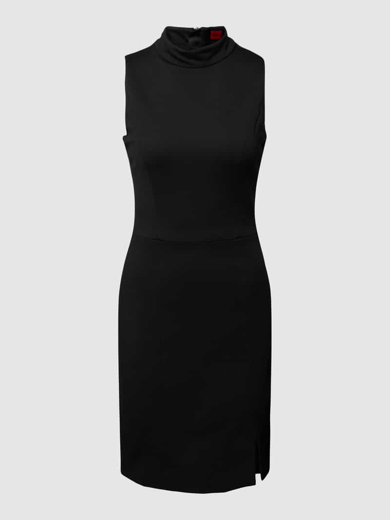 HUGO Knielange jurk van viscosemix model 'Kaferide'