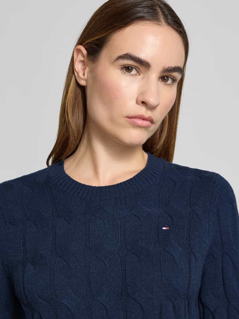 Tommy Hilfiger Regular fit gebreide pullover van pure wol