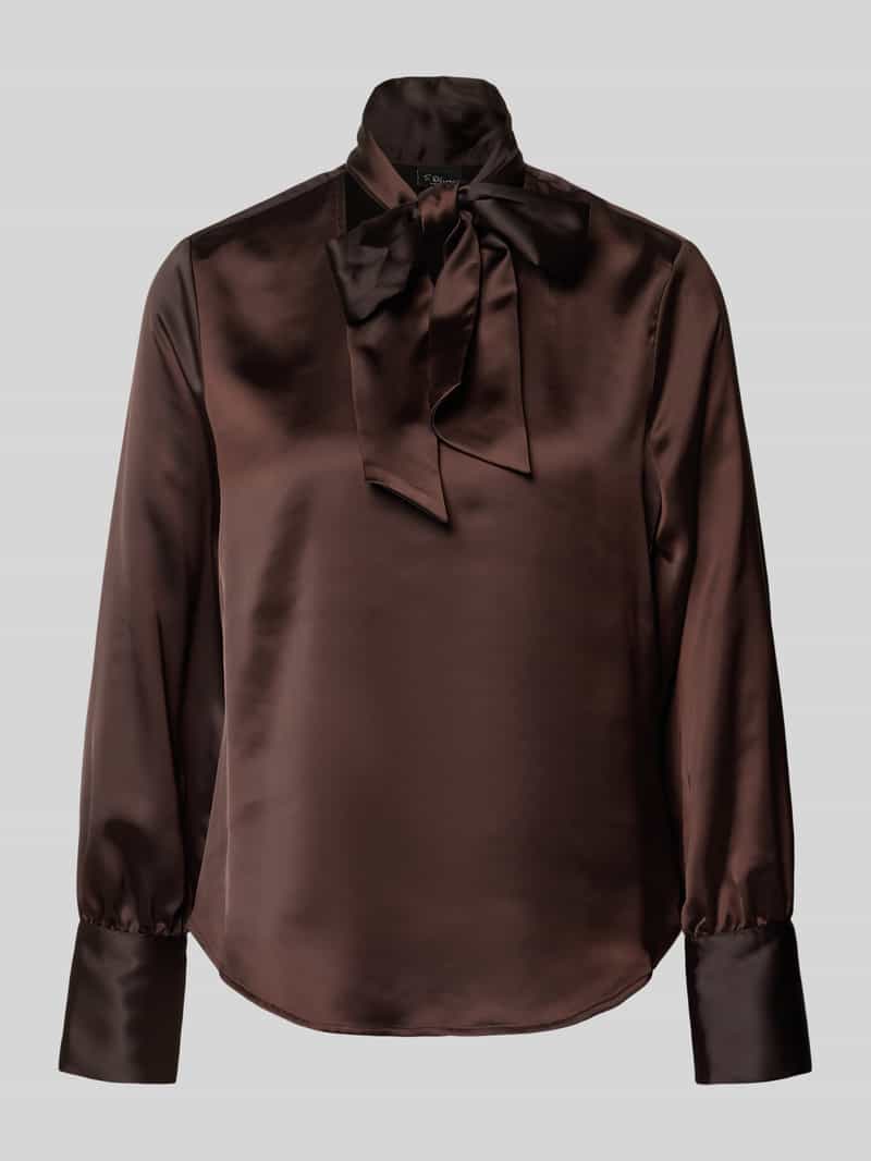 s.Oliver BLACK LABEL Relaxed fit strikblouse van satijn