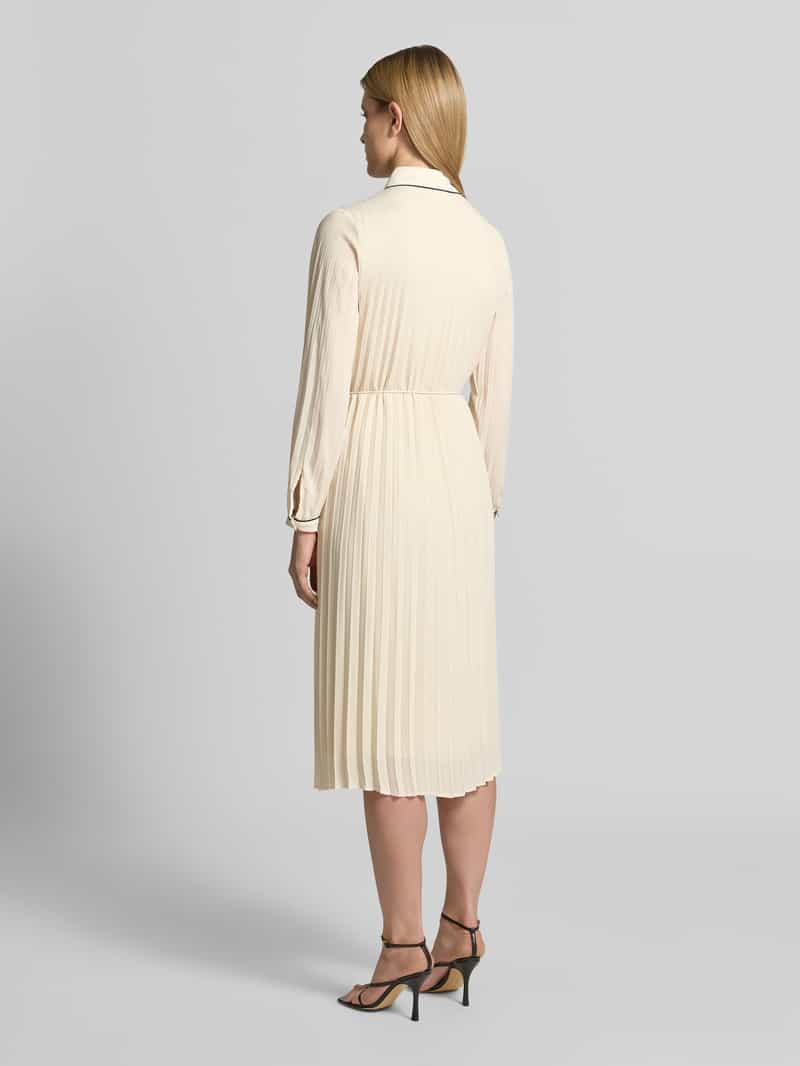 Comma regular fit midi-jurk in plooien-look offwhite, foto 2