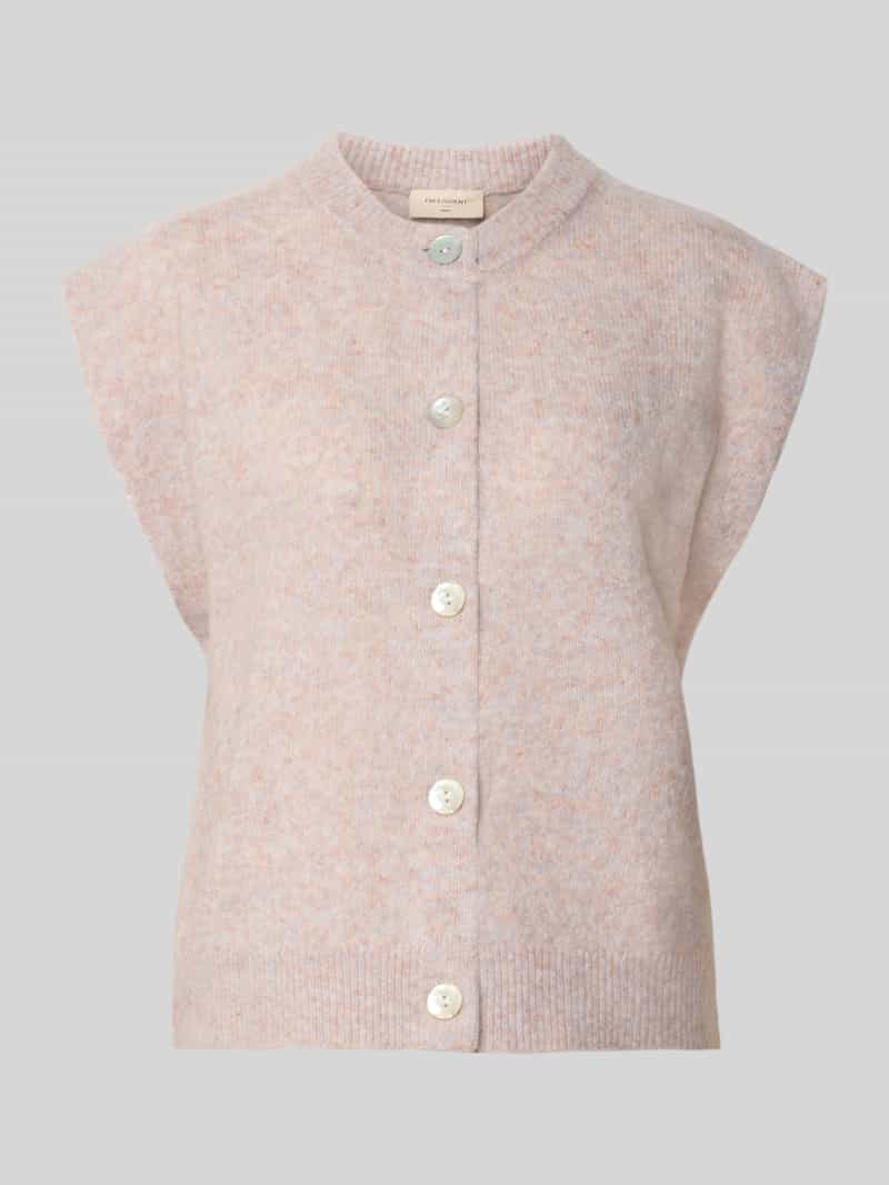 Mouwloos vest van wol met knoopsluiting