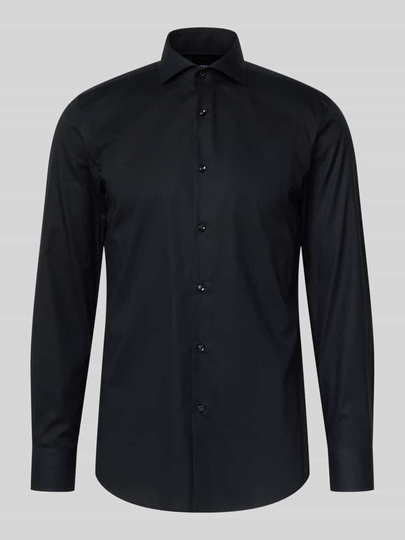 Boss Slim fit zakelijk overhemd van katoen met kentkraag model 'HANK'