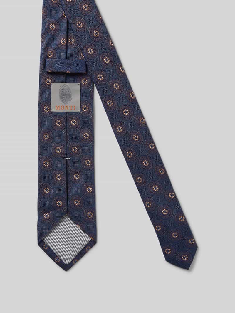 Monti Zijden stropdas met all-over print (7 cm)