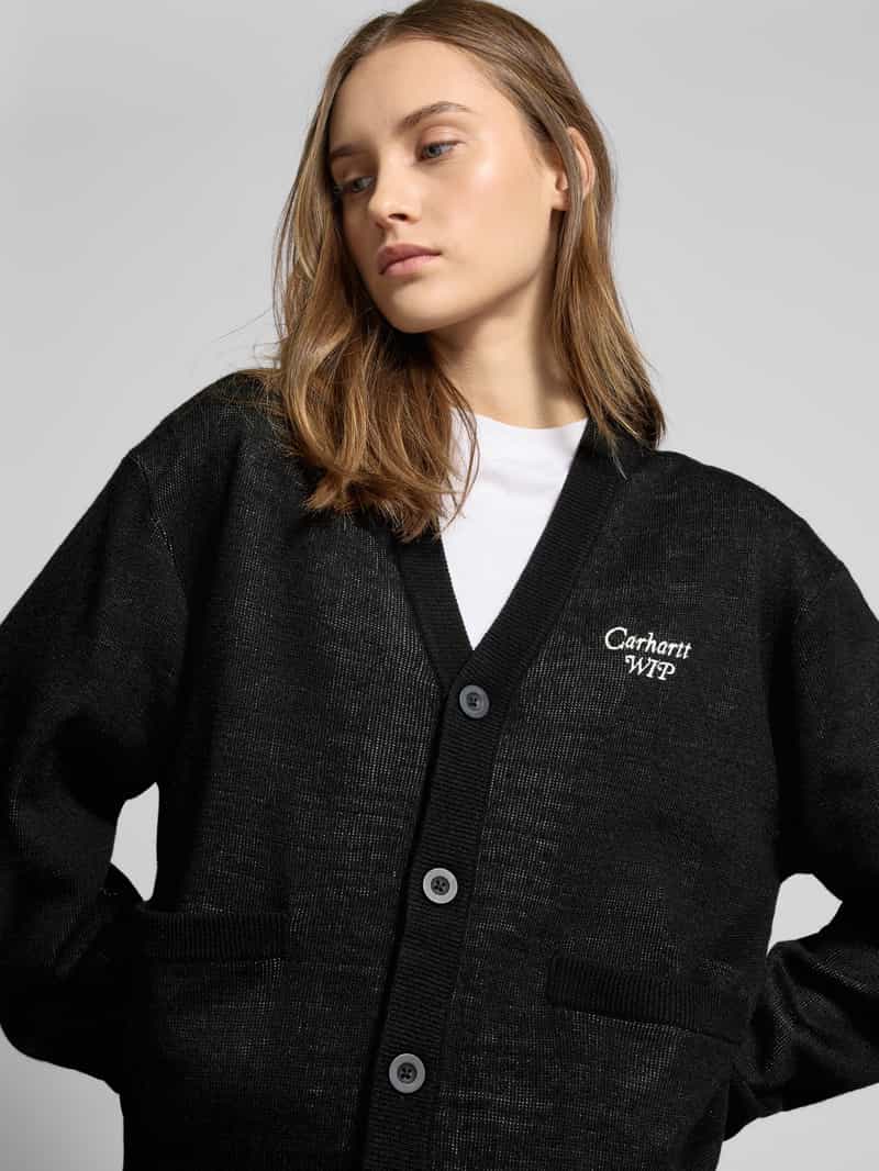 Carhartt Work In Progress Cardigan met labelstitching model 'Harttbreaker'