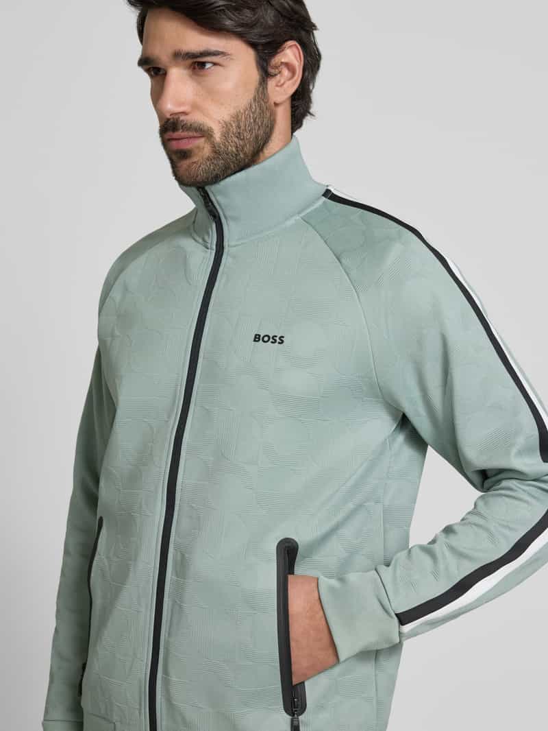 BOSS Green Sweatjack met labelopschrift model 'Skartley Striped'