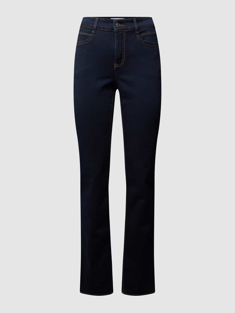 straight fit jeans met labelpatch model 'Angela'