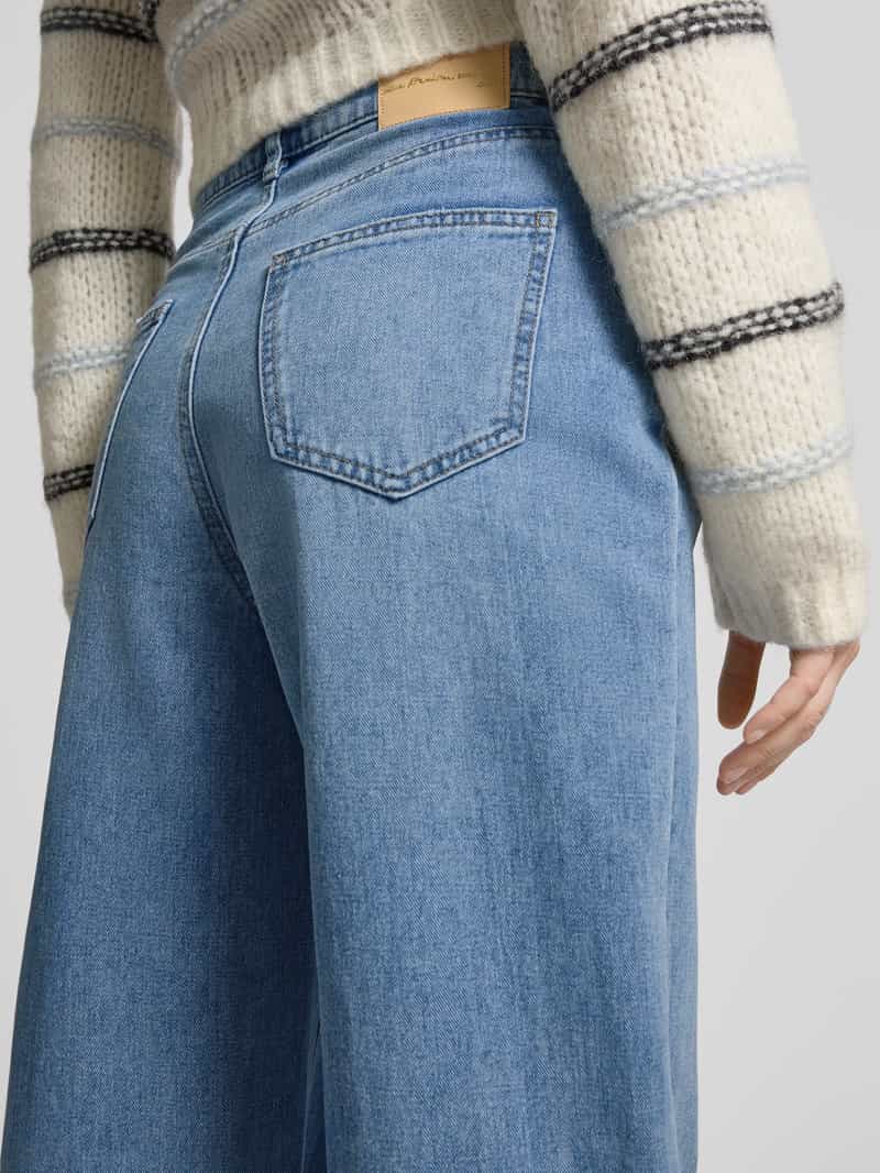 Only Wide leg jeans van zuiver katoen met contrasterende naden model 'HOPE'