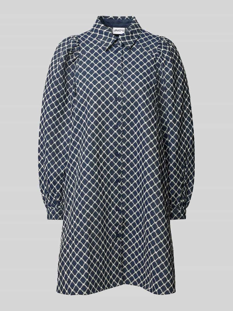 Jake*s Casual Mini-jurk met doorknoopsluiting