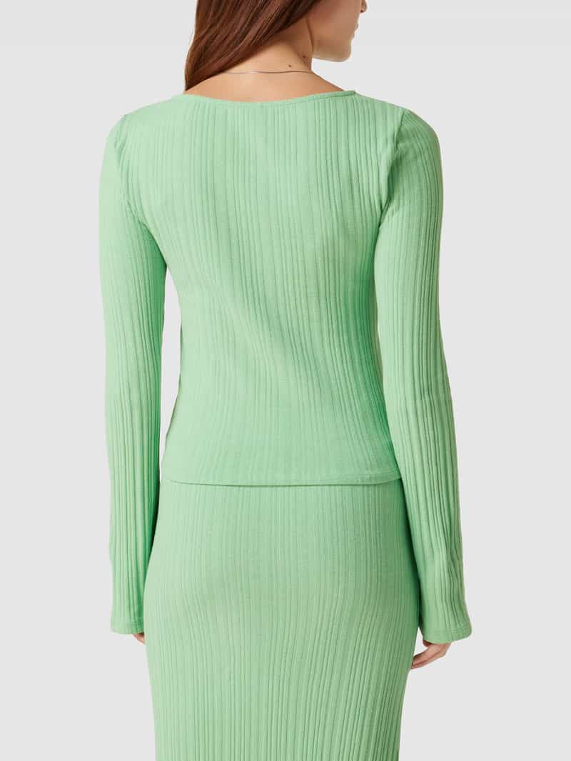 Shirt met lange mouwen in riblook, model 'ADELA' Gina Tricot