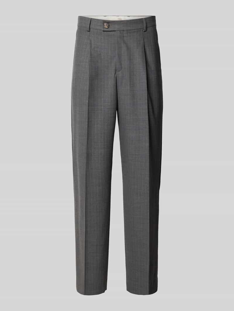 straight fit stoffen broek met bandplooien