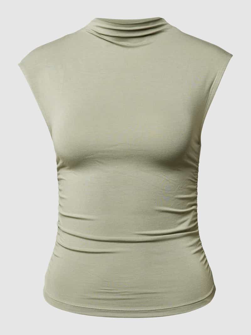 Gina Tricot Kort T-shirt met plooien en trechterhals