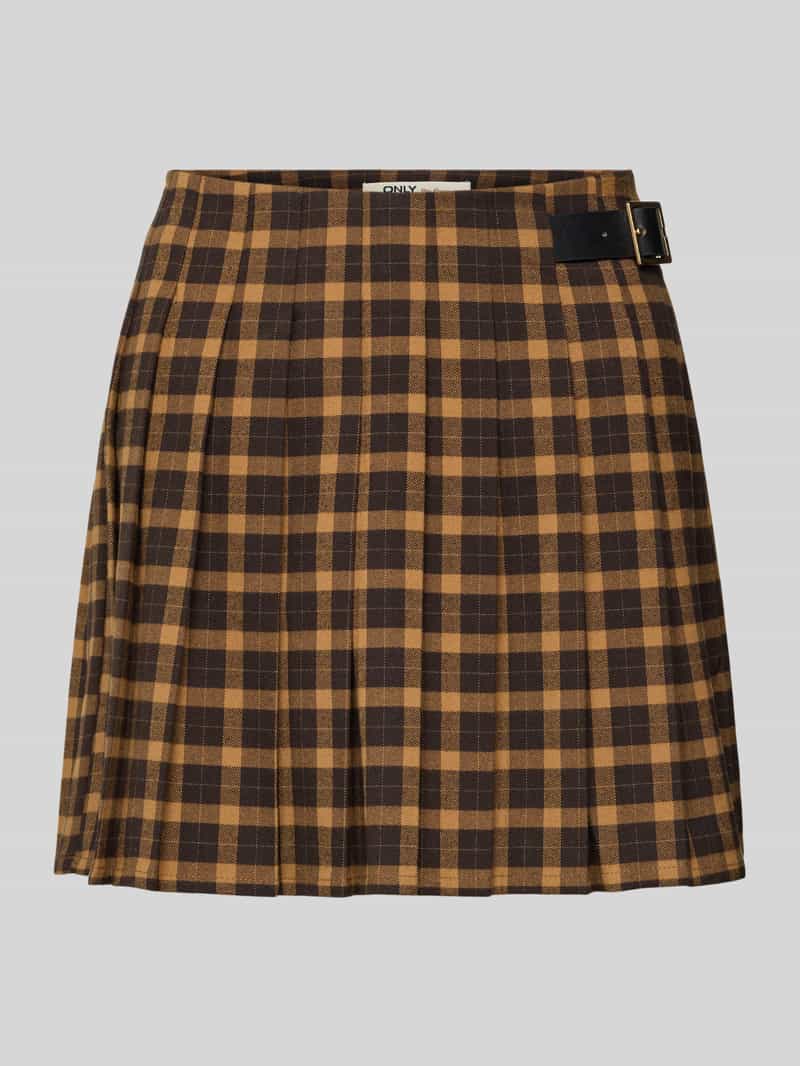 Only Uitlopende minirok met plooien aan één kant model 'CAT'