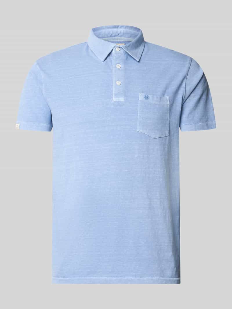 Superdry Slim Fit Poloshirt mit Brusttasche in Jeansblau, Größe XL 2101441XL