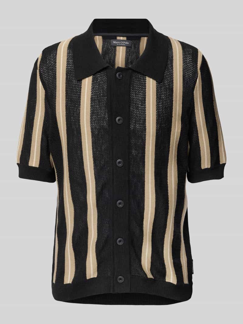 Marc O'Polo Regular fit poloshirt van een mix van katoen en linnen