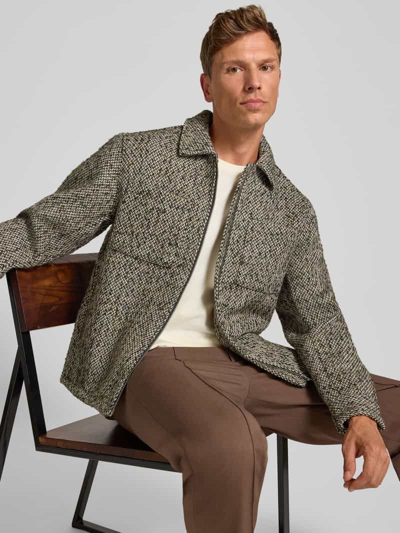 Scotch & Soda Regular fit overhemdjack met wol model 'Tweed'