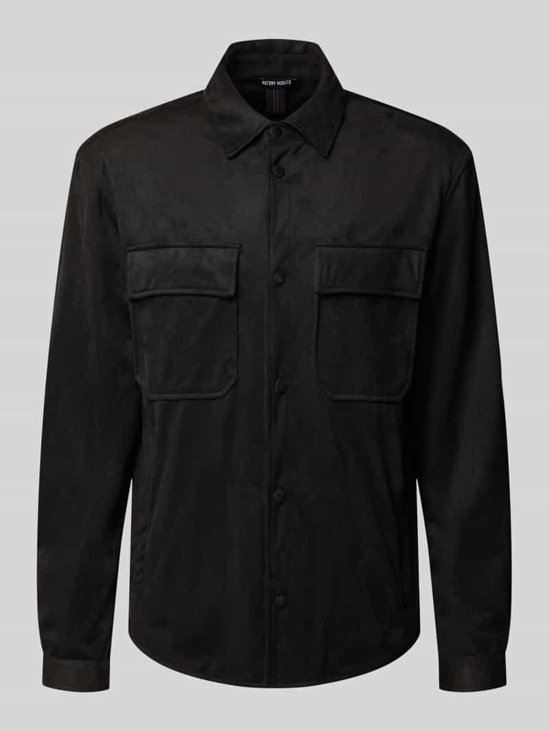 Antony Morato regular fit overshirt in leerlook model 'Dakar'