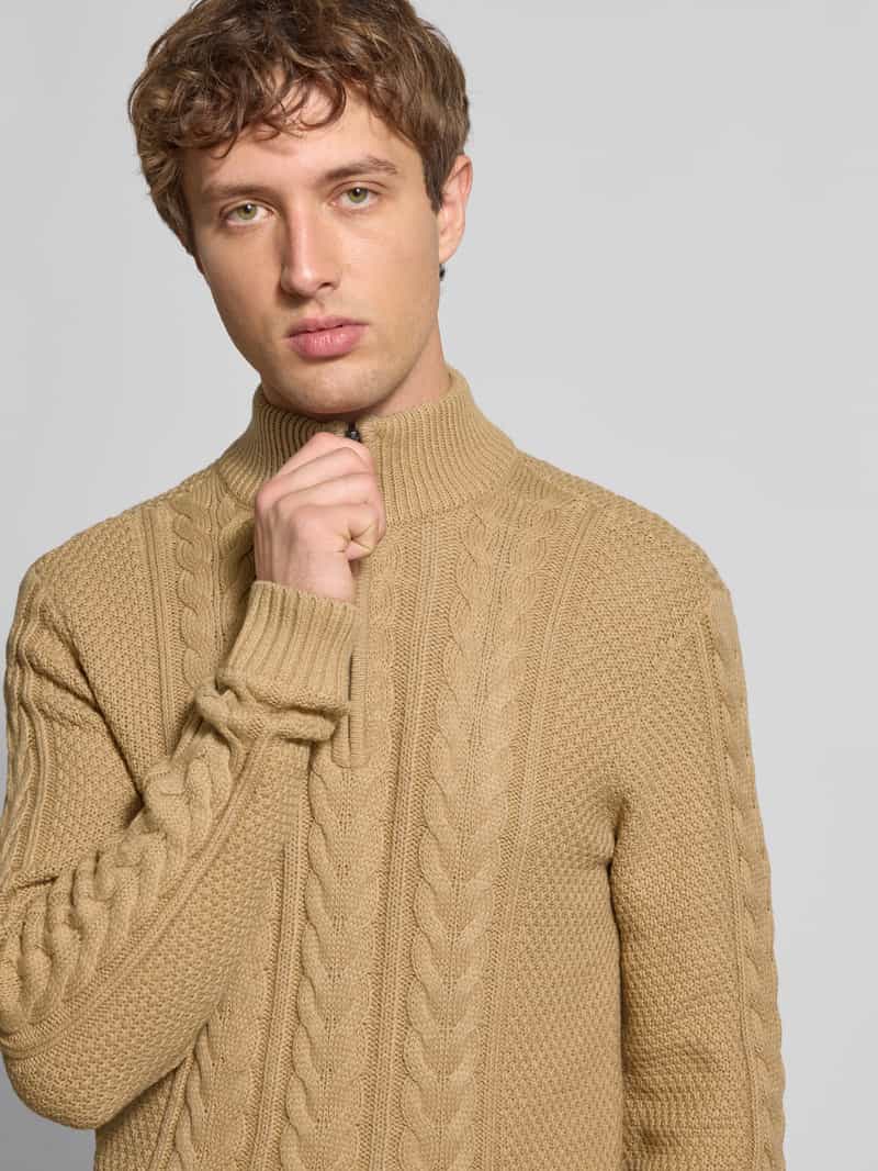 Blend Gebreide pullover met ritssluiting model 'BASIM'
