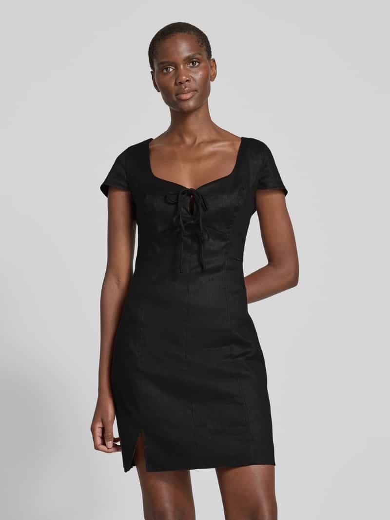 Guess Mini-jurk met koordsluiting, model 'ISABEAU' zwart, foto 3
