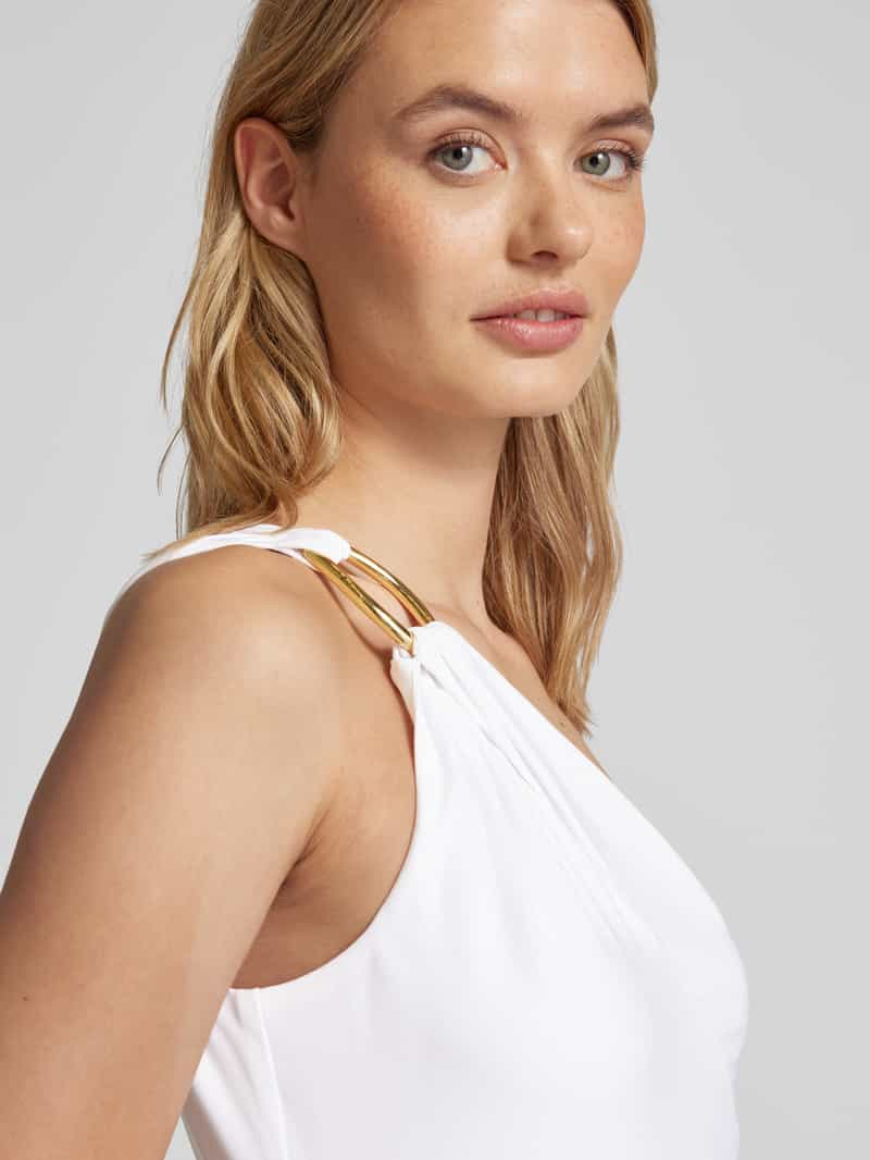 Lauren Ralph Lauren Knielange cocktailjurk met one shoulder-band