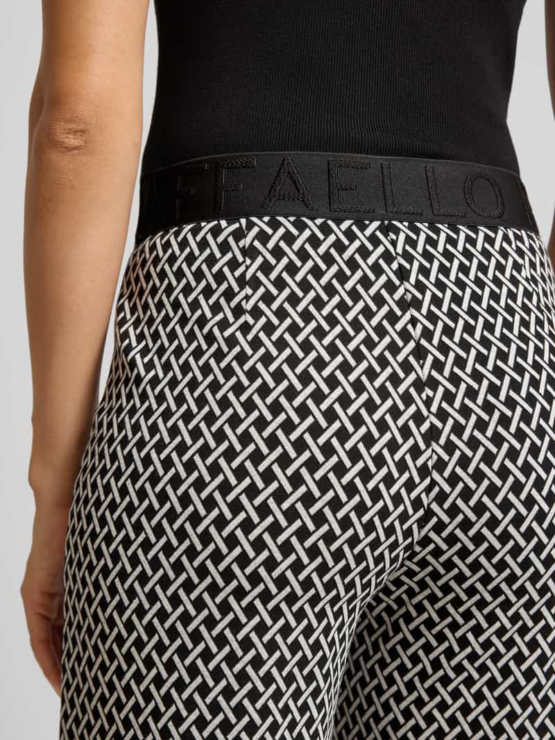 RAFFAELLO ROSSI Wide leg stoffen broek met elastische band met label model 'ELAINE'