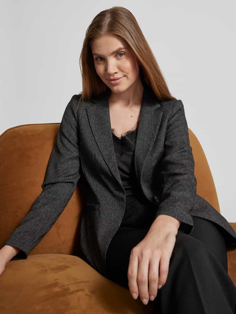 Tom Tailor Shaped fit blazer in gemêleerde look met 1-knoopssluiting