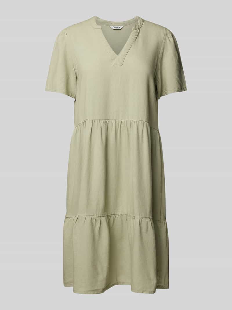 Only Comfort fit vrijetijdsjurk van mix van viscose en linnen model 'TIRI-CARO'