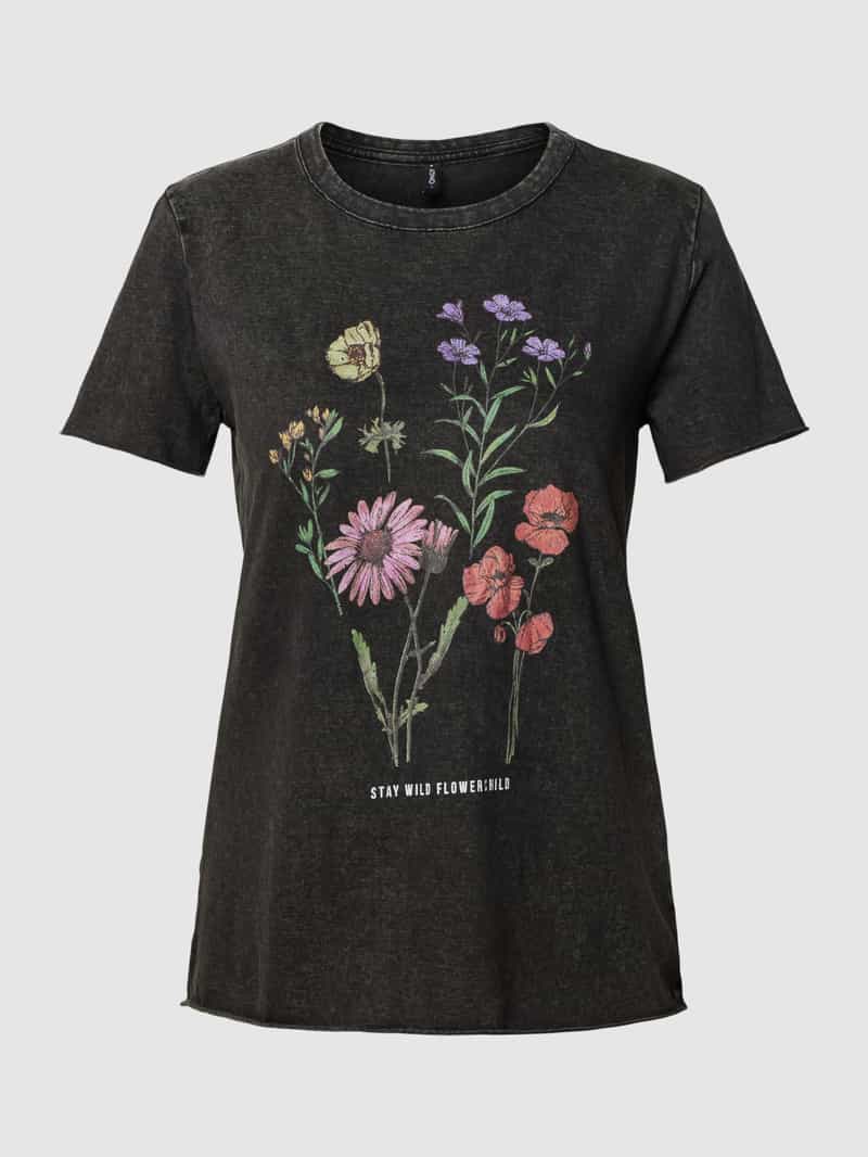 Only T-shirt in gemêleerde look model 'ONLLUCY'