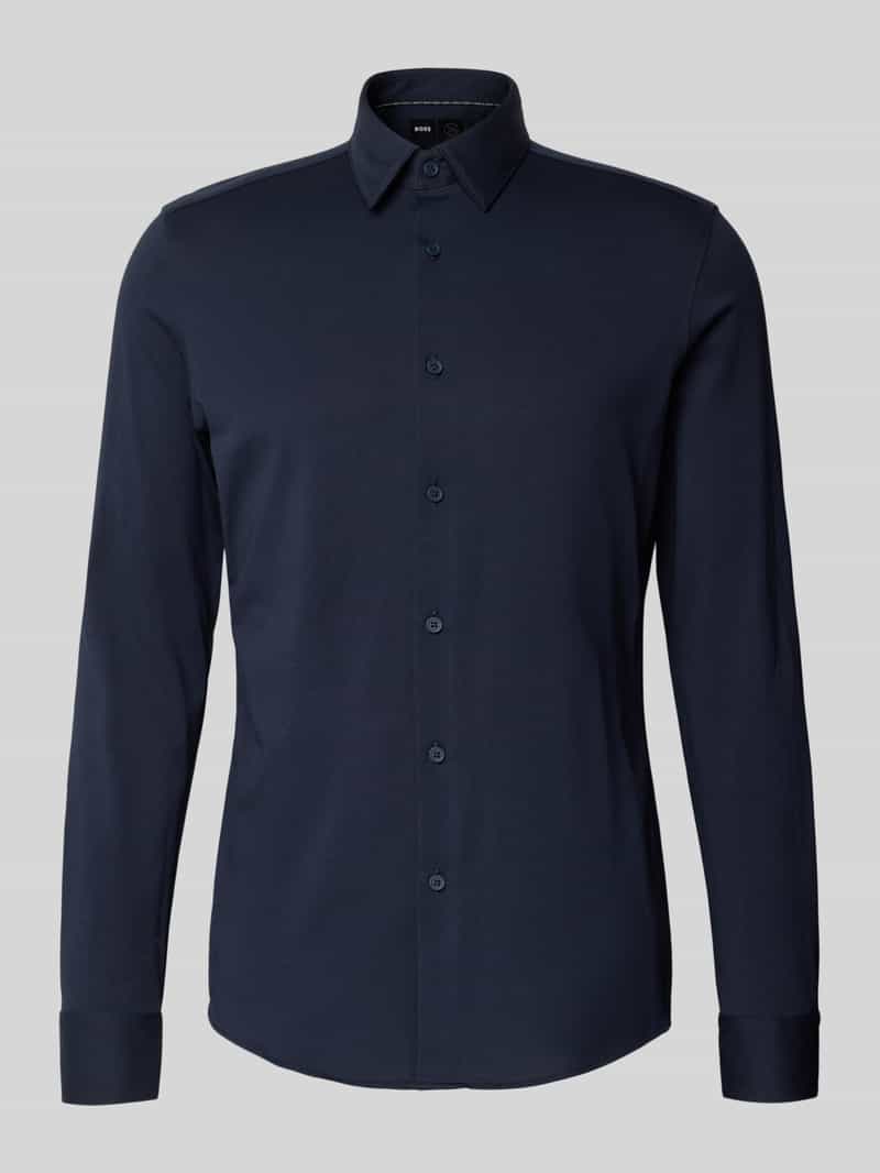 Slim fit zakelijk overhemd met stretch