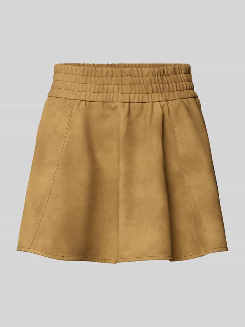 Leren rok met elastische band model 'Zofi'