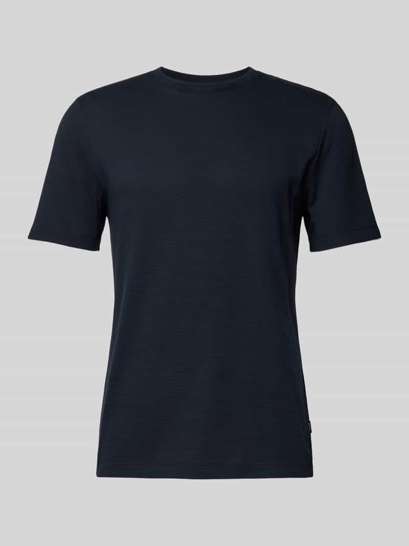 Boss T-shirt met geribde ronde hals model 'TIBURT'