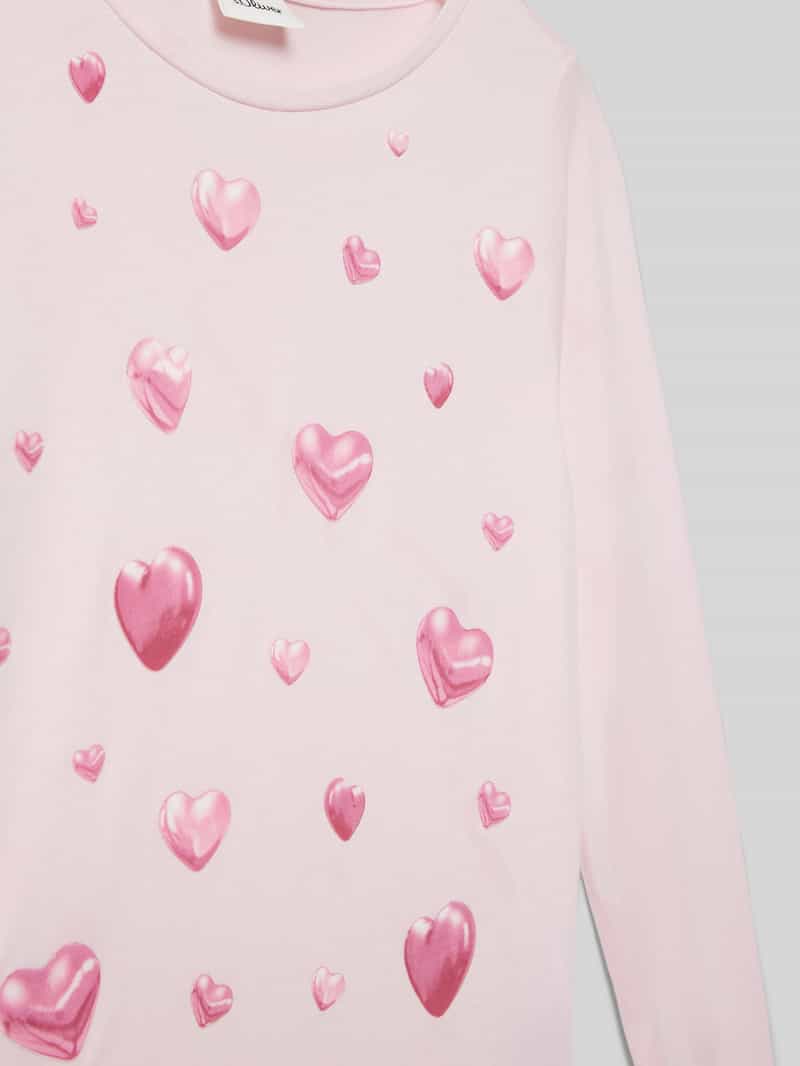 s.Oliver RED LABEL Regular fit shirt met lange mouwen van katoenjersey met siliconenprint
