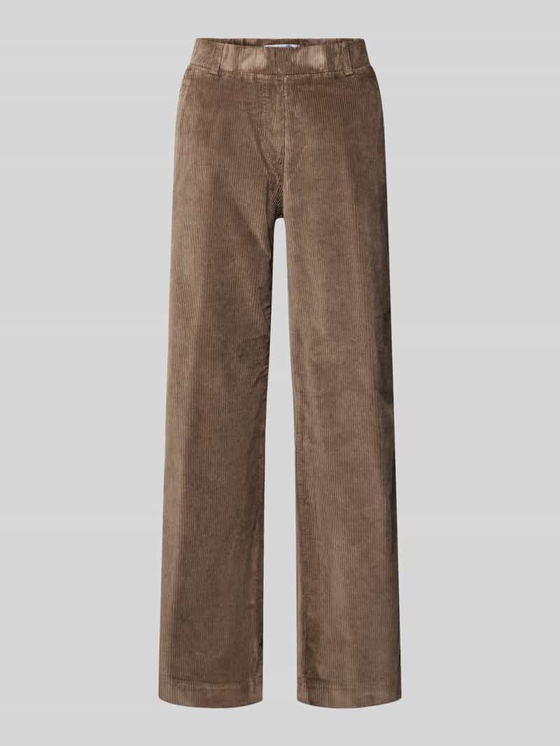 Raphaela By Brax Slim fit corduroy broek met elastische band model 'Pam Flared'